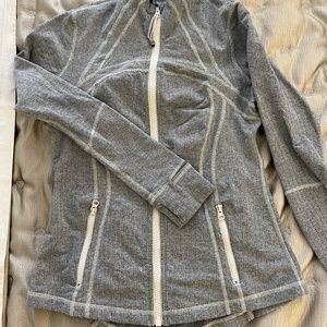 Gray and White herringbone lululemon sweatshirt